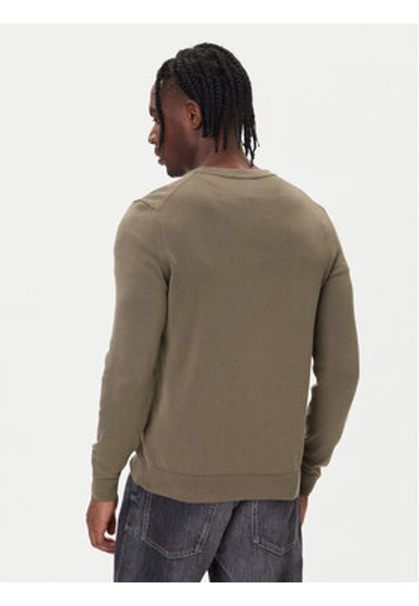 Hugo - HUGO Sweter San Cassius-C1 50475083 Beżowy Regular Fit. Kolor: beżowy. Materiał: bawełna