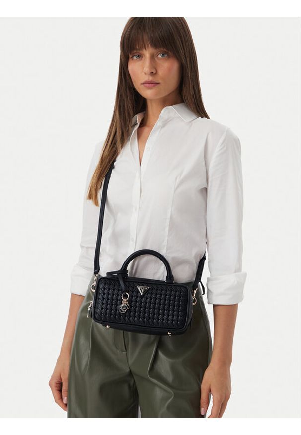 Guess Torebka Kora Mini HWWG97 48760 Czarny. Kolor: czarny. Materiał: skórzane