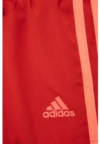 adidas Performance szorty dziecięce HE2014 kolor czerwony gładkie regulowana talia. Okazja: na co dzień. Kolor: czerwony. Materiał: materiał. Wzór: gładki. Styl: casual #3