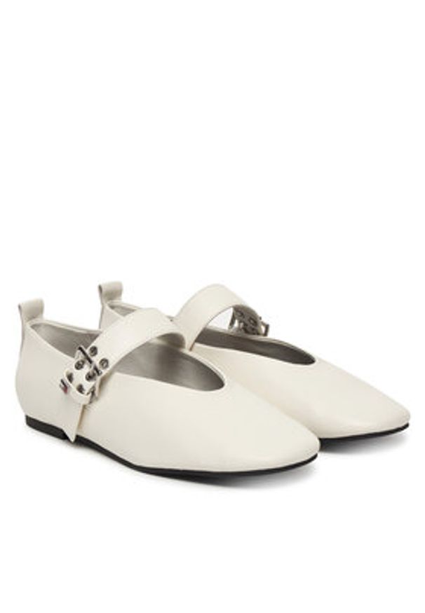 Tommy Jeans Baleriny Tjw Ballerina Buckle EN0EN03019 Biały. Kolor: biały. Materiał: skóra