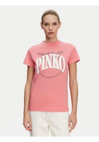 Pinko - PINKO T-Shirt 101752 A2CT N55 Różowy Regular Fit. Kolor: różowy. Materiał: bawełna