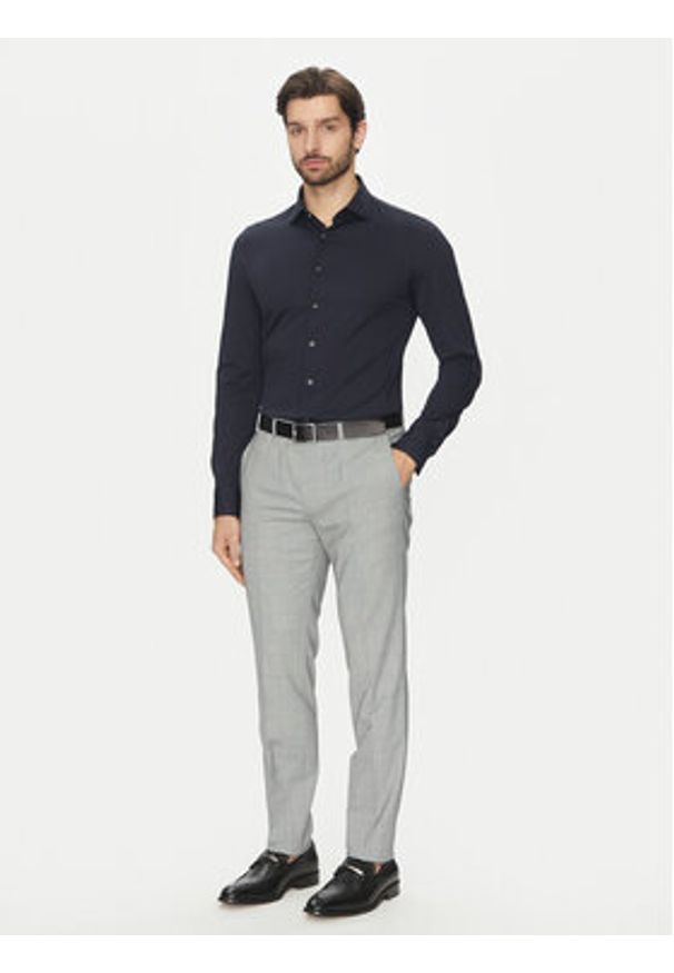 Michael Kors Koszula MD0MD91498 Granatowy Slim Fit. Kolor: niebieski. Materiał: bawełna