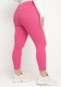 Born2be - Ciemnoróżowe Spodnie Skinny z Kieszeniami Afrina. Kolekcja: plus size. Kolor: różowy. Długość: do kostek