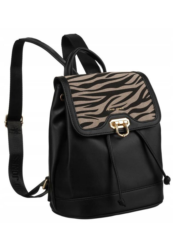 DAVID JONES - Plecak damski David Jones 6865-3 czarny. Kolor: czarny