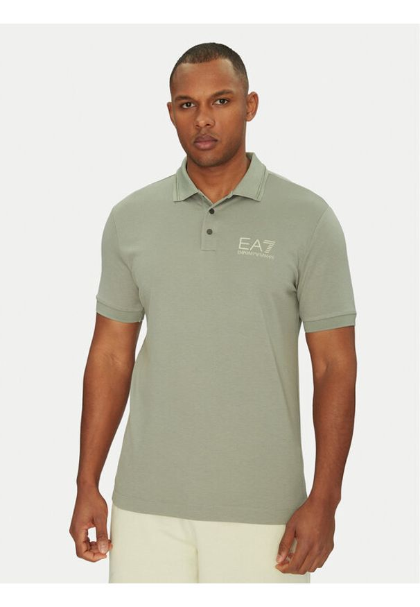 EA7 Emporio Armani Polo 7M000300 AF13739 U8058 Szary Regular Fit. Typ kołnierza: polo. Kolor: szary. Materiał: wiskoza