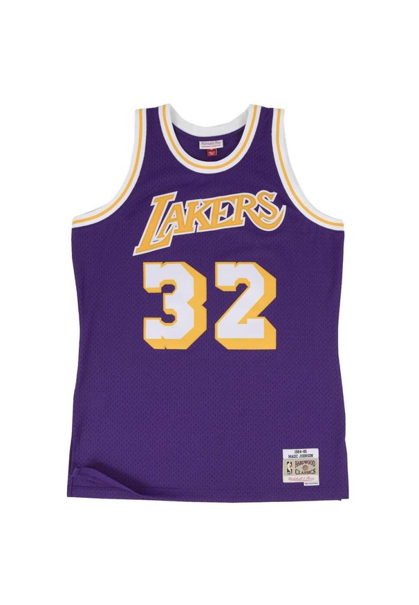 Mitchell & Ness - Koszulka Nba Los Angeles Lakers Magic Johnson. Kolor: fioletowy, żółty, wielokolorowy. Materiał: tkanina. Sport: koszykówka