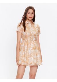 Glamorous Sukienka koszulowa CK6966 Beżowy Regular Fit. Kolor: beżowy. Materiał: syntetyk. Typ sukienki: koszulowe #1