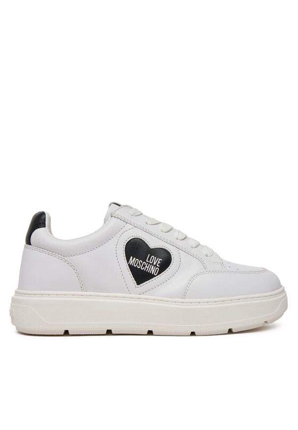 Love Moschino - LOVE MOSCHINO Sneakersy JA15154G1MIA110A Biały. Kolor: biały. Materiał: skóra