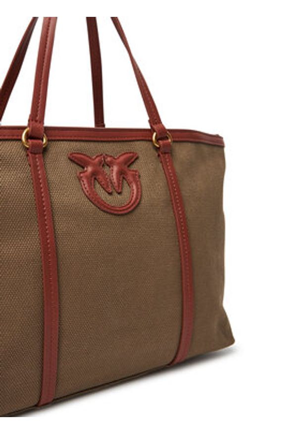 Pinko - PINKO Torebka Miranda Shopper Classic PE 25 PLTT 104714 A2G2 Khaki. Kolor: brązowy