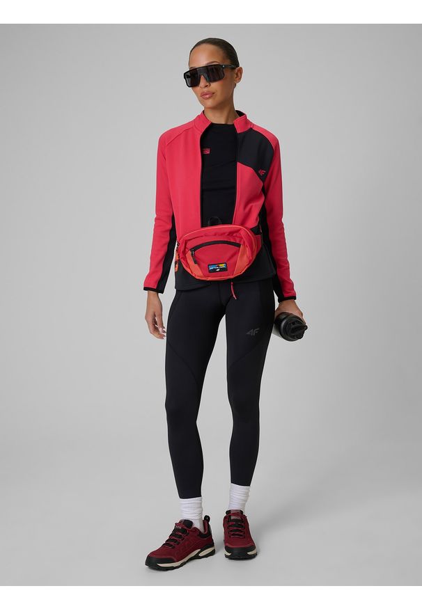 4f - 4F Longsleeve trekkingowy regular damski - czarny L. Kolor: czarny. Materiał: tkanina, włókno. Długość rękawa: długi rękaw. Długość: długie. Sezon: lato. Sport: turystyka piesza