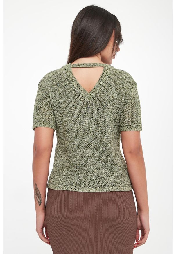 Armani Exchange - Sweter damski z krótkim rękawem ARMANI EXCHANGE. Długość rękawa: krótki rękaw. Długość: krótkie