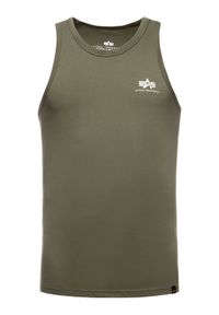 Alpha Industries Tank top Small Logo Tank 196541 Zielony Regular Fit. Kolor: zielony. Materiał: bawełna