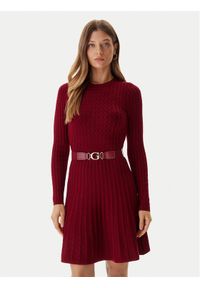 Guess Sukienka dzianinowa W5BK68 Z2YJ2 Czerwony Slim Fit. Kolor: czerwony. Materiał: syntetyk #1