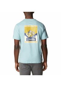 columbia - Koszulka Turystyczna Męska Columbia CSC Seasonal Logo T-Shirt. Kolor: niebieski. Sport: turystyka piesza