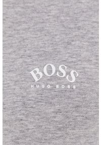 BOSS - Boss Longsleeve bawełniany 50436179 kolor szary gładki. Okazja: na co dzień. Kolor: szary. Materiał: bawełna. Długość rękawa: długi rękaw. Wzór: gładki. Styl: casual #4