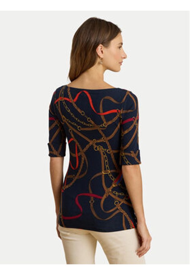 Lauren Ralph Lauren - LAUREN RALPH LAUREN Bluzka 200P03722001 Granatowy Slim Fit. Kolor: niebieski. Materiał: bawełna