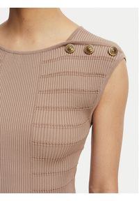 Guess Bluzka W5YR12 Z0130 Brązowy Regular Fit. Kolor: brązowy. Materiał: syntetyk #3