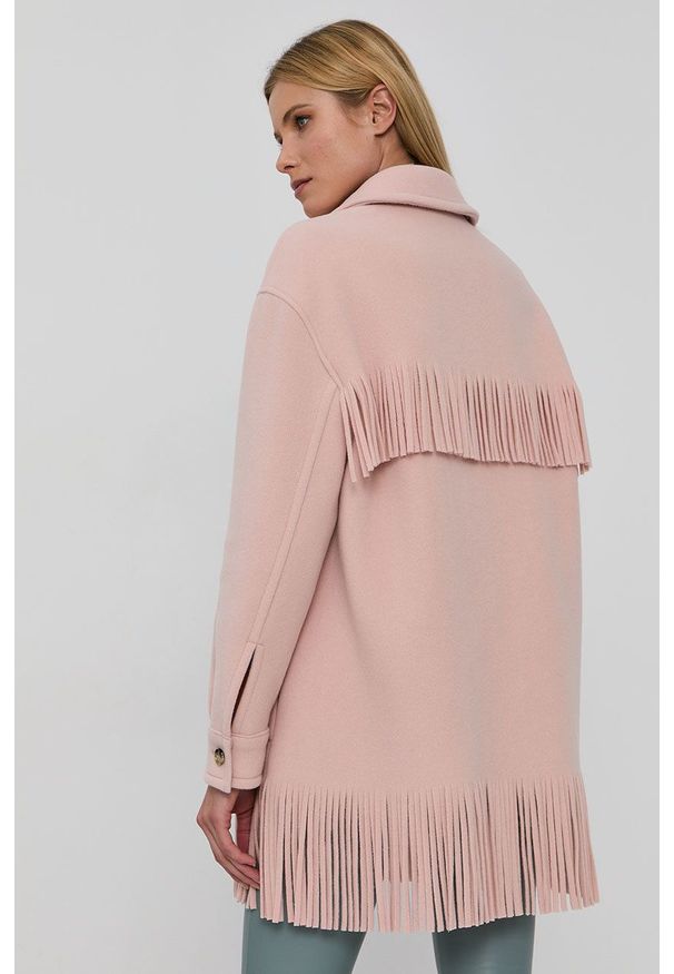 Pinko Kurtka damska kolor różowy przejściowa oversize. Kolor: różowy
