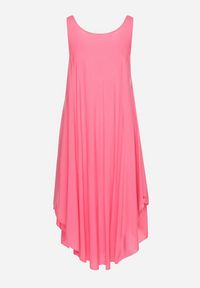 Born2be - Różowa Rozkloszowana Sukienka z Bawełny Tesaxelle. Okazja: na co dzień, na spotkanie biznesowe. Kolor: różowy. Materiał: bawełna. Typ sukienki: proste. Styl: biznesowy, casual, elegancki #5