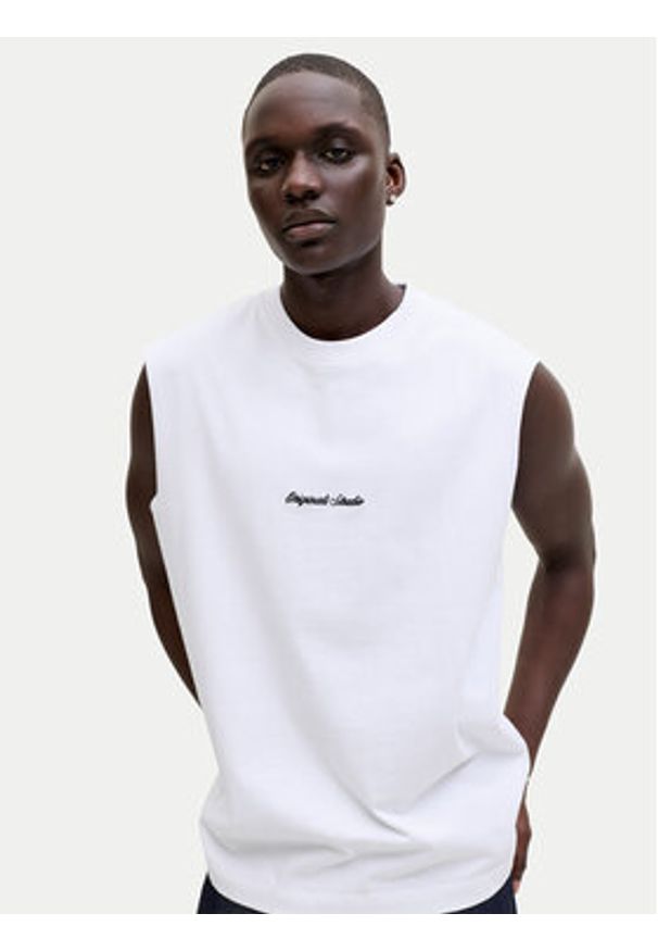 Jack & Jones Tank top Norrebro Emb 12292009 Biały Regular Fit. Kolor: biały. Materiał: bawełna
