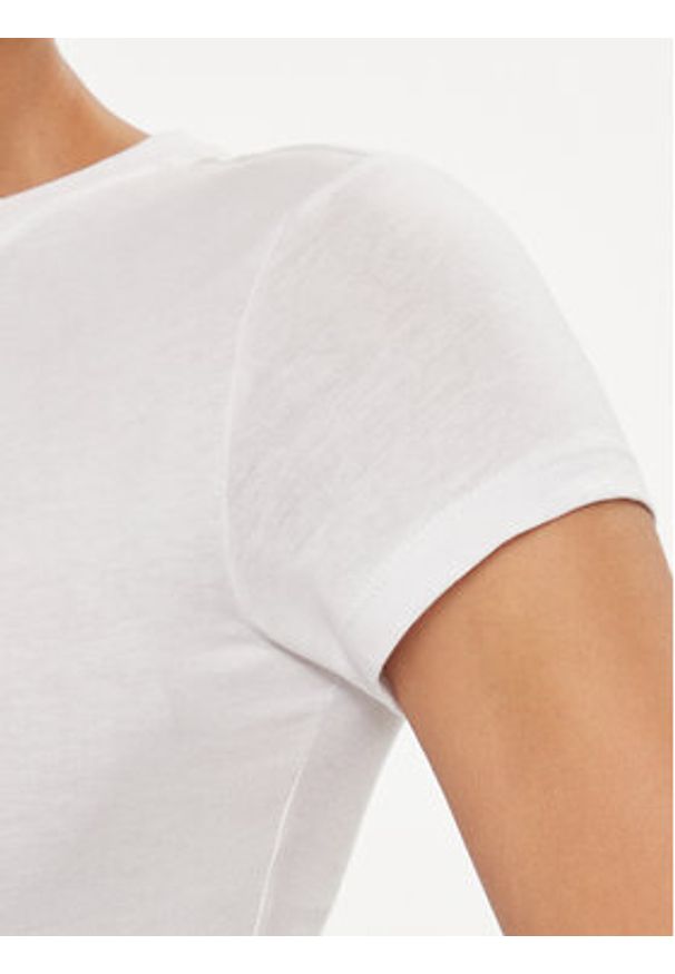 Tommy Jeans T-Shirt Essential DW0DW17357 Biały Slim Fit. Kolor: biały. Materiał: bawełna, syntetyk