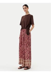 ViCOLO Spodnie materiałowe TD0666 Bordowy Relaxed Fit. Kolor: czerwony. Materiał: syntetyk