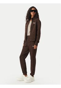 EA7 Emporio Armani Spodnie dresowe 7W001416 AF26043 F6007 Brązowy ciemny Regular Fit. Kolor: brązowy. Materiał: bawełna #3