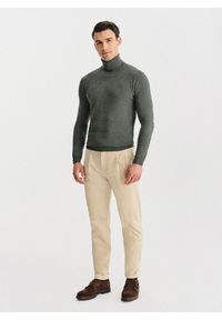 Pako Lorente - PAKO LORENTE - Golf męski w zielonym kolorze. Typ kołnierza: golf. Kolor: szary, zielony, brązowy, beżowy. Materiał: wiskoza, nylon. Sezon: jesień #8