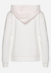 Born2be - Biała Rozpinana Bluza z Bawełną Kapturem i Tłoczonym Wzorem Arsenia. Kolor: biały. Materiał: bawełna #4