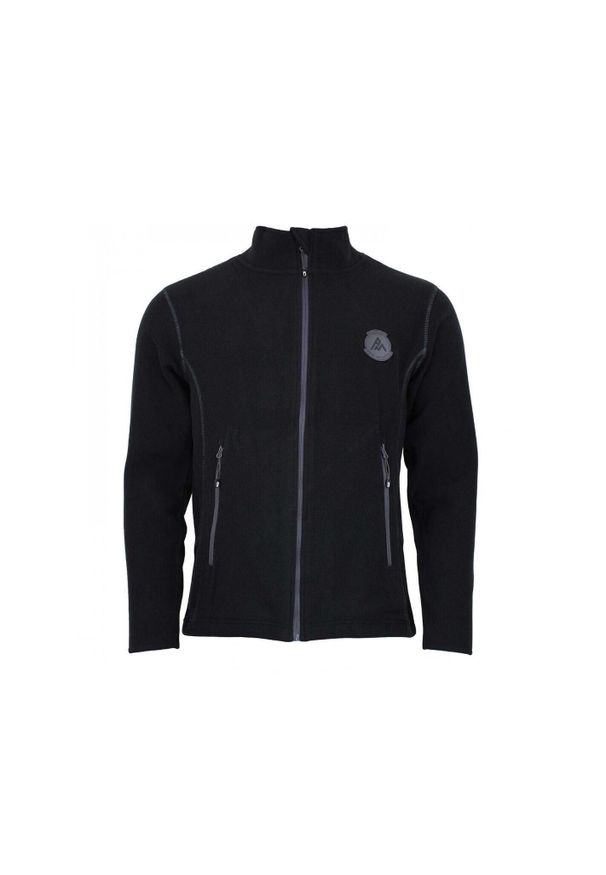 PEAK MOUNTAIN - Polar z pełnym zamkiem błyskawicznym Peak Mountain. Typ kołnierza: kołnierzyk stójkowy. Kolor: czarny. Materiał: polar. Sport: turystyka piesza