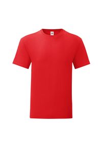 FRUIT OF THE LOOM - Kultowa Koszulka Unisex Dla Dorosłych. Kolor: czerwony