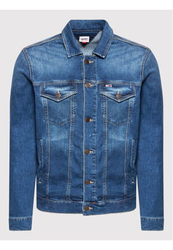 Tommy Jeans Kurtka jeansowa DM0DM10244 Niebieski Regular Fit. Kolor: niebieski. Materiał: jeans, bawełna