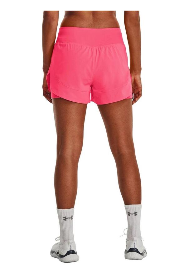 Spodenki sportowe damskie Under Armour Flex Woven 2-In-1. Kolor: różowy. Długość: krótkie. Sport: fitness, bieganie