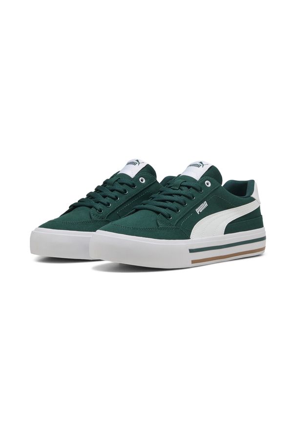 Puma - Sneakersy unisex Court Classic Vulcanised Formstrip PUMA Dark Myrtle White Green. Kolor: biały, zielony, wielokolorowy