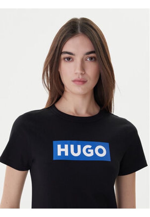 Hugo - HUGO T-Shirt Classic 50510772 Czarny Slim Fit. Kolor: czarny. Materiał: bawełna