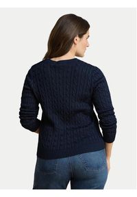 Lauren Ralph Lauren - LAUREN RALPH LAUREN Sweter 200P14039002 Granatowy Regular Fit. Kolor: niebieski. Materiał: wiskoza #8
