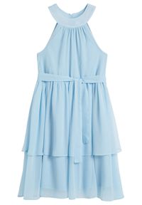 bonprix - Sukienka dziewczęca na wyjątkowe okazje. Kolor: niebieski. Materiał: szyfon #1