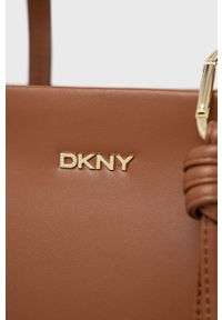 DKNY - Dkny Torebka skórzana R14AKQ27 kolor brązowy. Kolor: brązowy. Materiał: skórzane. Rodzaj torebki: na ramię #2