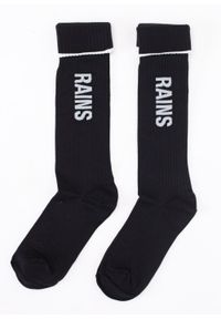Skarpety Unisex Rains Logo Socks 2-pack. Kolor: czarny. Materiał: elastan, poliamid