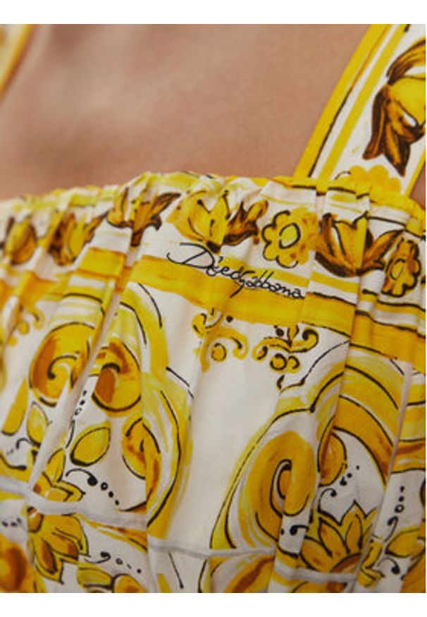 DOLCE & GABBANA - Dolce&Gabbana Top F755PT HH5EA Żółty Regular Fit. Kolor: żółty. Materiał: bawełna