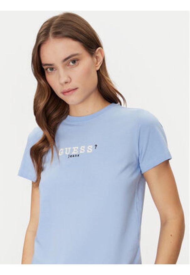 Guess Jeans T-Shirt W5RI54 J1314 Niebieski Regular Fit. Kolor: niebieski. Materiał: bawełna