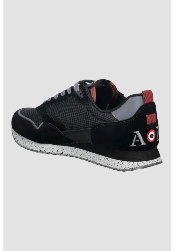 Aeronautica Militare - AERONAUTICA MILITARE Czarne sneakersy męskie, Rozmiar 41. Okazja: na co dzień. Kolor: czarny. Materiał: materiał