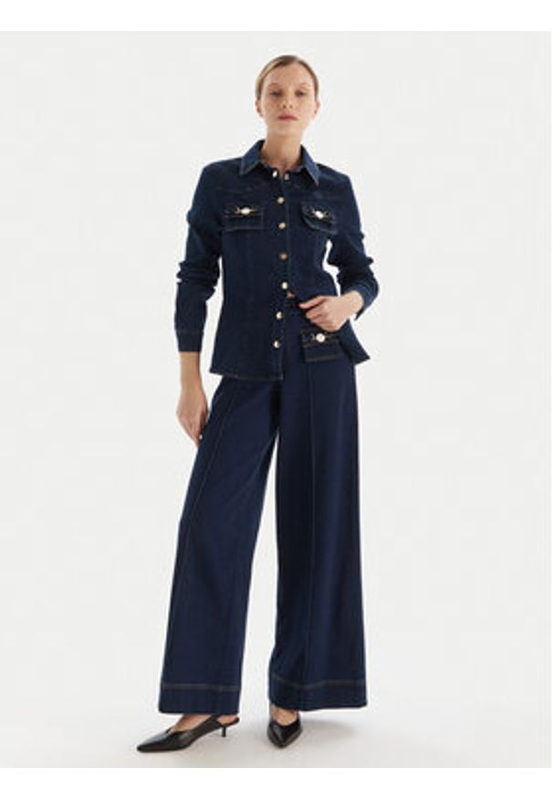 Fracomina Jeansy FS25WV3004W78201 Granatowy Wide Leg. Kolor: niebieski