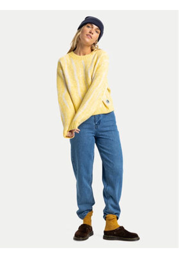 Quiksilver Sweter Selwyn EQWSW03031 Żółty Cropp Fit. Kolor: żółty. Materiał: syntetyk