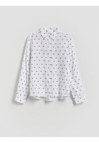 Reserved - Wzorzysta koszula z wiskozy - biały. Kolor: biały. Materiał: wiskoza #1