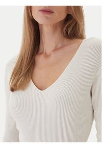 Kontatto Sweter 3M0818C Écru Slim Fit. Materiał: syntetyk