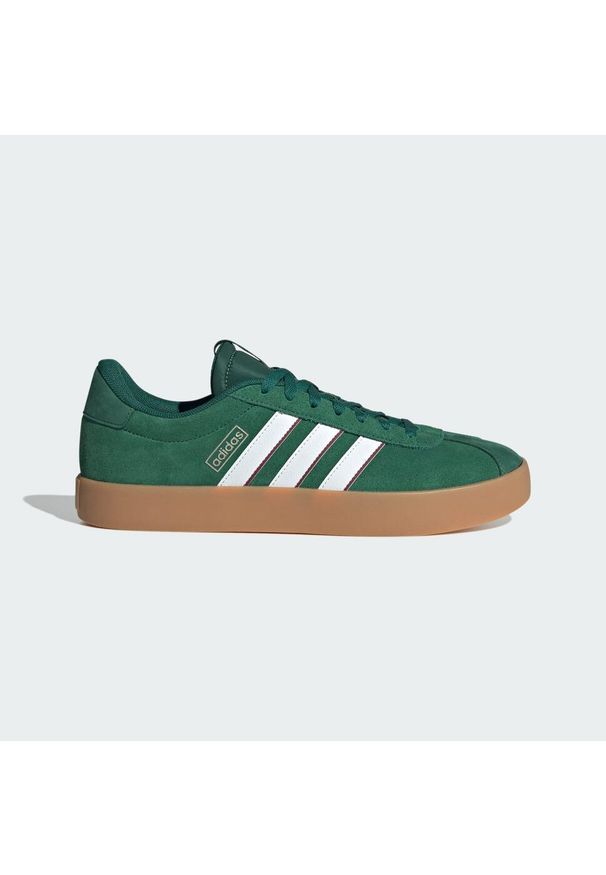 Adidas - Buty VL Court 3.0. Kolor: wielokolorowy, brązowy, biały, czerwony, zielony. Materiał: zamsz, skóra