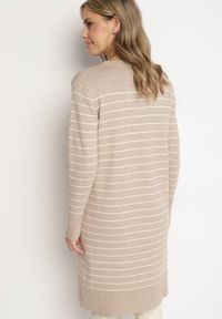 Born2be - Beżowa Sukienka w Paski z Dzianiny z Wiskozą o Prostym Kroju ze Ściągaczami Delirae. Okazja: na co dzień, na spotkanie biznesowe, do pracy. Kolor: beżowy. Materiał: wiskoza, dzianina. Wzór: paski. Typ sukienki: proste. Styl: biznesowy, casual, elegancki, klasyczny #7