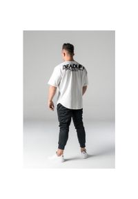 T-shirt oversize sportowy DEADLIFT unisex z krótkim rękawkiem. Kolor: biały. Długość rękawa: krótki rękaw. Długość: krótkie
