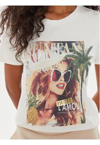 Guess T-Shirt W4YI46 K9RM1 Écru Regular Fit. Materiał: bawełna #5